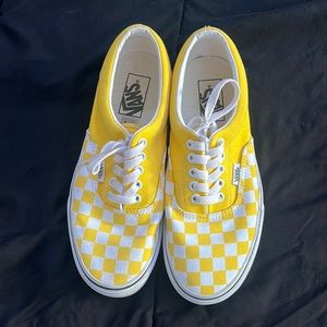 yellow checkboard vans